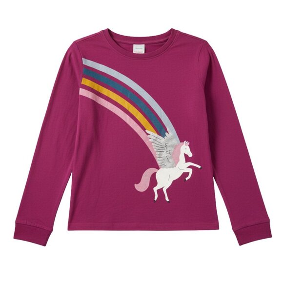 Hanna Andersson Purple Unicorn Rainbow Long Sleeve Tee Girls Size 10 - Picture 1 of 6